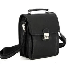 Hexagona Sacoche Cuir Vachette Noir " 463892 " -Maroquinerie sacoche cuir noir 463892 biais 031805500 1717 17102019