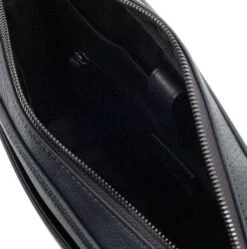 Hexagona Besace Cuir Vachette Grain Buffle Marine " 135727 " -Maroquinerie sacoche cuir vachette 135727 marine ouvert 009971700 1749 12102019