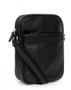 Hexagona Sacoche En Cuir De Vachette Noir " 462697 "