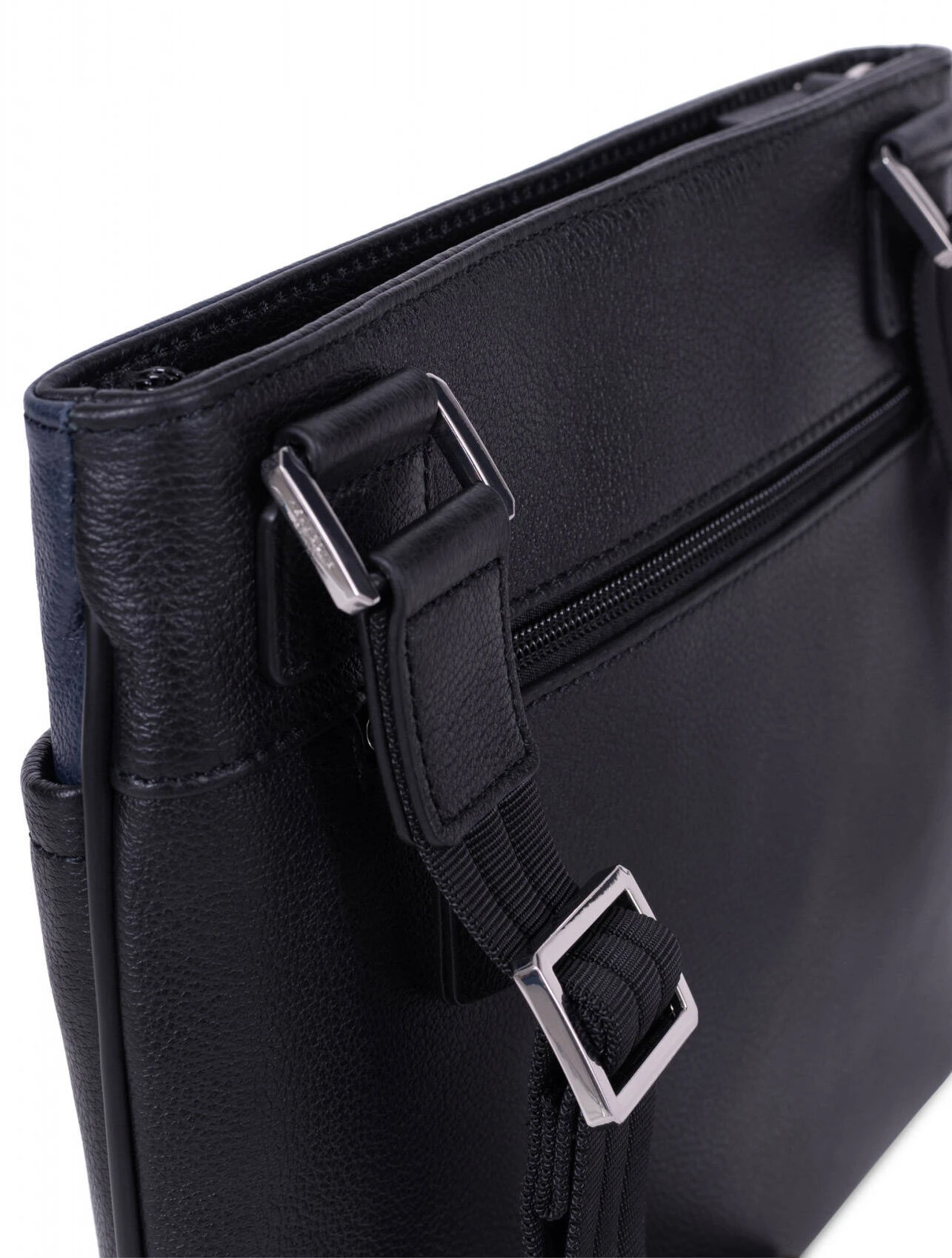 Hexagona Sacoche En Cuir De Vachette Noir / Marine " 686802 " 3 Hexagona Sacoche En Cuir De Vachette Noir / Marine " 686802 " – Image 3