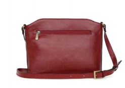 Hexagona Sac Porté Travers En Cuir De Vachette Carmin " 111089 "