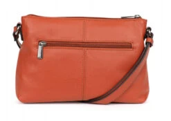 Hexagona Sac Porté Travers En Cuir De Vachette Orange " 464778 "
