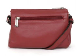 Hexagona Sac Porté Travers En Cuir De Vachette Carmin " 466745 "