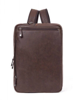 Hexagona Sac Transformable 13" Et A4 En Cuir De Vachette Marron " 666216 "