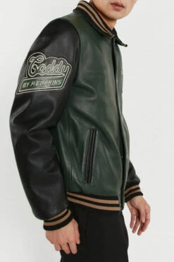 Blouson Cuir Teddy Redskins Vert/noir " SKATEBOARD " -Maroquinerie skateboardcohibacote 028168600 1443 29092023