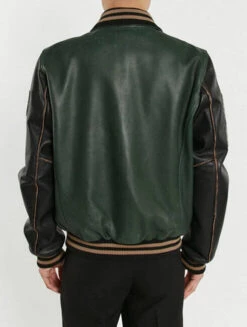 Blouson Cuir Teddy Redskins Vert/noir " SKATEBOARD "