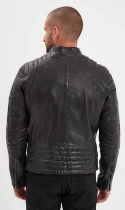 Blouson Cuir Homme Noir " STARGET "