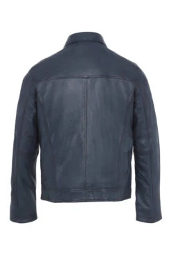 Blouson Cuir Homme Agneau Bleu " SYLVAIN "