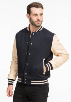 Schott Blouson Teddy Tissu Et Cuir Marine Beige " LC 8705 " 21 Schott Blouson Teddy Tissu Et Cuir Marine Beige " LC 8705 " -Maroquinerie teddyhommeschott87052 091541800 1649 05102021