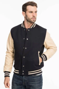 Schott Blouson Teddy Tissu Et Cuir Marine Beige " LC 8705 " 17 Schott Blouson Teddy Tissu Et Cuir Marine Beige " LC 8705 " -Maroquinerie teddyhommeschott87055 001669400 1649 05102021