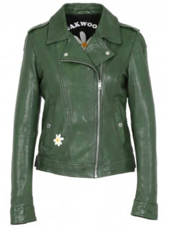 Blouson Cuir Femme Vert Oakwood " 64444 " 9 Blouson Cuir Femme Vert Oakwood " 64444 " -Maroquinerie trinityref64444vertblous 044669600 1532 23022023