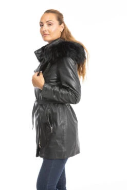 Trois Quart Cuir Femme Agneau Noir " 102372 " -Maroquinerie trois quart cuir femme 102372 4 001276700 1004 28092023