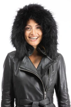 Trois Quart Cuir Femme Agneau Noir " 102372 " -Maroquinerie trois quart cuir femme 102372 7 020911200 1004 28092023