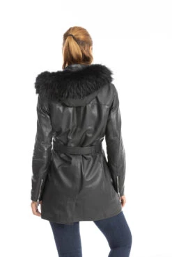 Trois Quart Cuir Femme Agneau Noir " 102372 " -Maroquinerie trois quart cuir femme 102372 9 042377200 1004 28092023