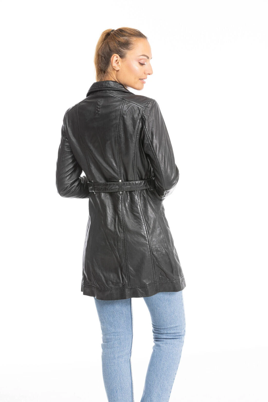 GIPSY Trois Quart Cuir Femme Agneau Noir " DAYNA " 9 GIPSY Trois Quart Cuir Femme Agneau Noir " DAYNA " – Image 9