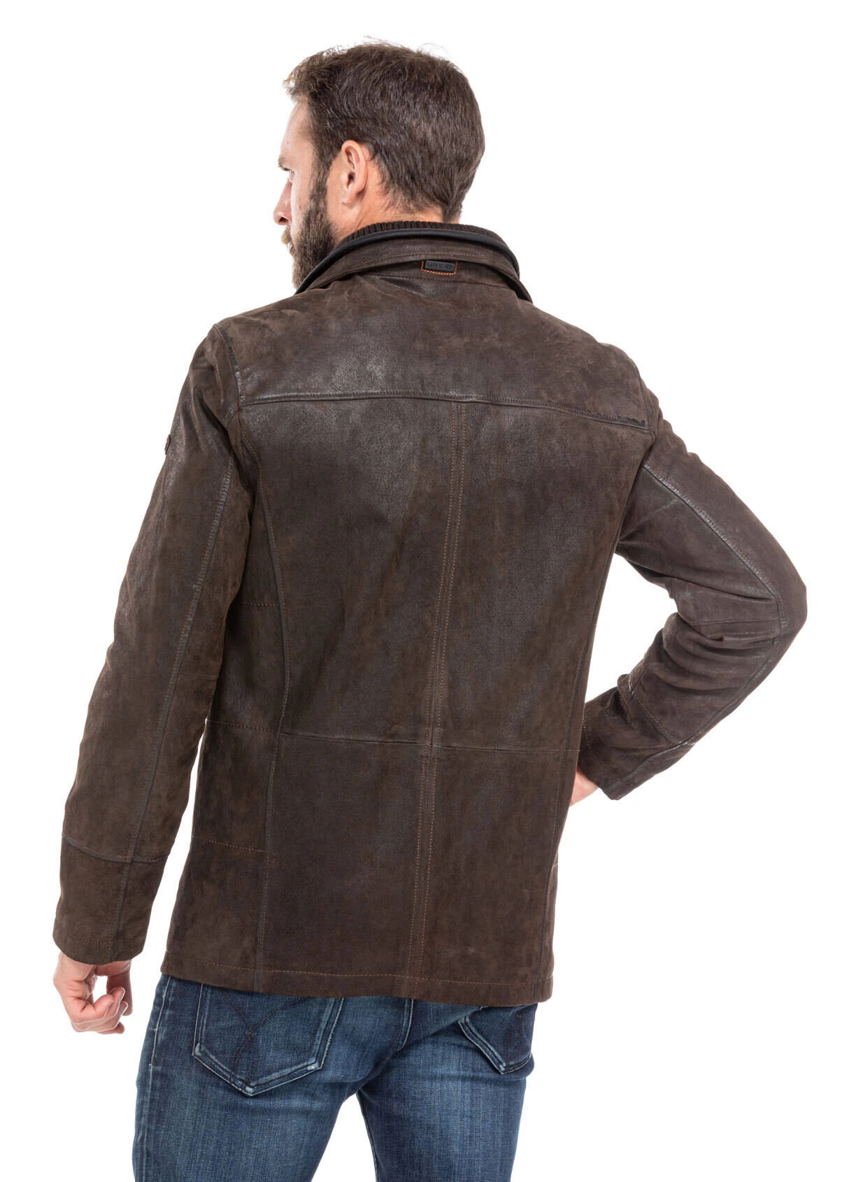 Veste 3/4 Cuir Homme Marron "EDOUARD" 6 Veste 3/4 Cuir Homme Marron "EDOUARD" – Image 6