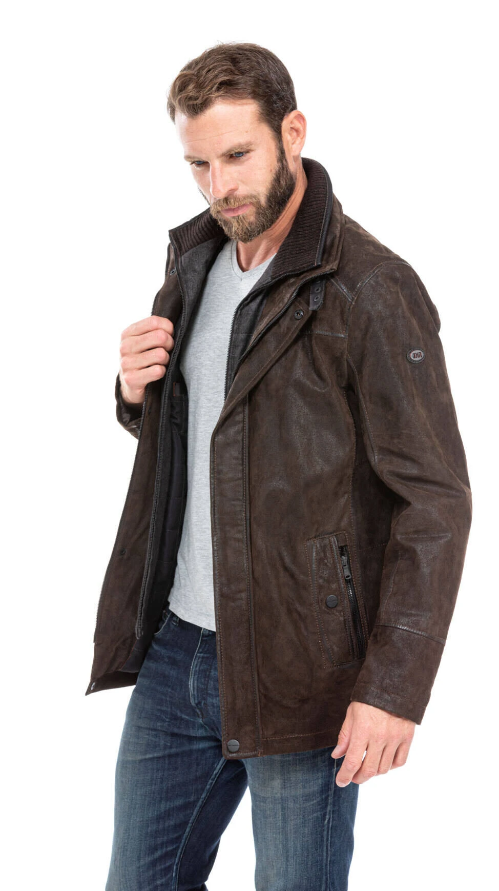 Veste 3/4 Cuir Homme Marron "EDOUARD" 9 Veste 3/4 Cuir Homme Marron "EDOUARD" – Image 9
