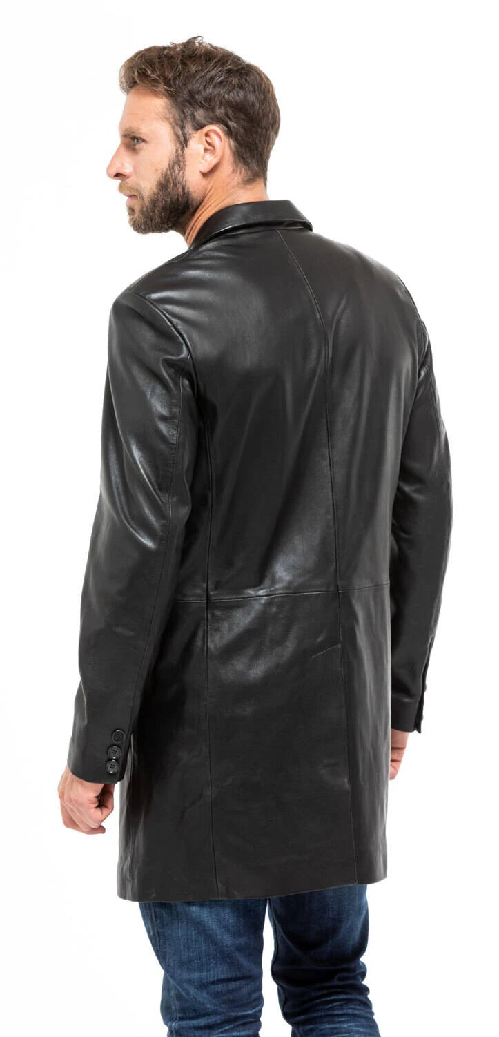 Manteau Cuir Homme Agneau Noir "2160" 7 Manteau Cuir Homme Agneau Noir "2160" – Image 7