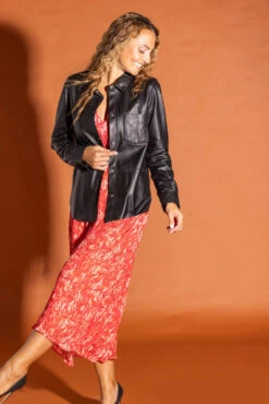 Oakwood Chemise En Cuir Pour Femme Noir " 64049 " -Maroquinerie veste cuir femme 64049 3 049963900 1450 28092023