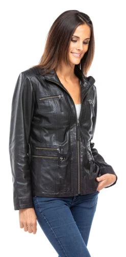 Veste Cuir Femme Noir "TEIJA"
