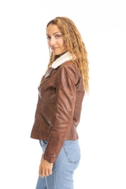 Blouson Cuir Femme Cognac " DALIA " 14 Blouson Cuir Femme Cognac " DALIA " -Maroquinerie veste cuir femme cognac dalia 5 021554100 1431 26092023