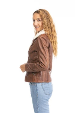 Blouson Cuir Femme Cognac " DALIA " 13 Blouson Cuir Femme Cognac " DALIA " -Maroquinerie veste cuir femme cognac dalia 6 041541300 1431 26092023