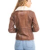 Blouson Cuir Femme Cognac " DALIA "