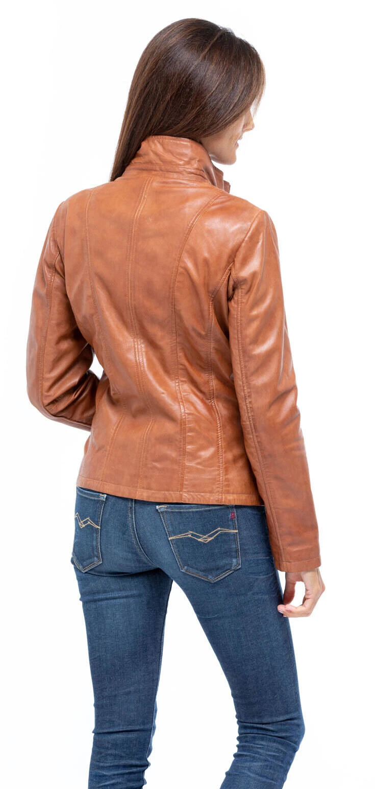 Veste Cuir Femme Tan " TEIJA " – Image 3