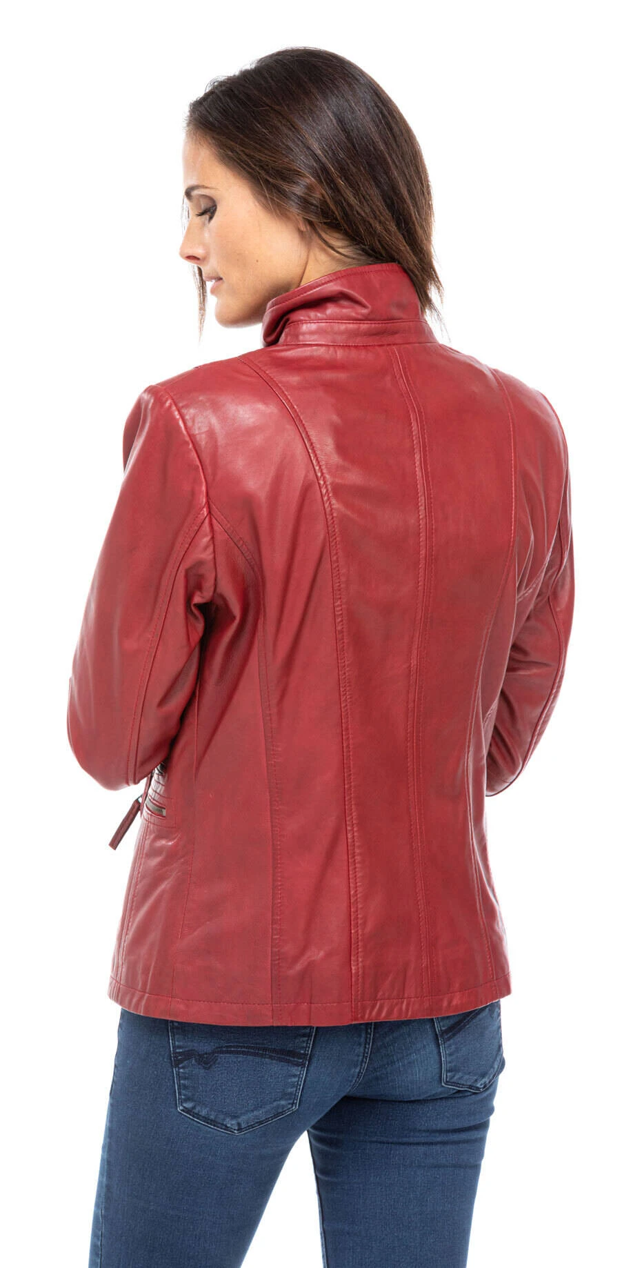 Veste Cuir Femme Rouge "TEIJA"