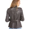 Veste Cuir Femme Demi Longueur Marron " 101965 "