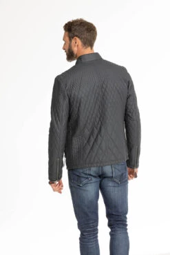 Veste Cuir Homme Bleu " ASSENCIO "