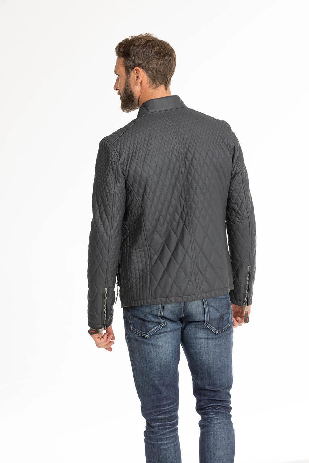 Veste Cuir Homme Bleu " ASSENCIO " 1 Veste Cuir Homme Bleu " ASSENCIO "