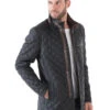Veste Cuir Homme Noir "E 09"