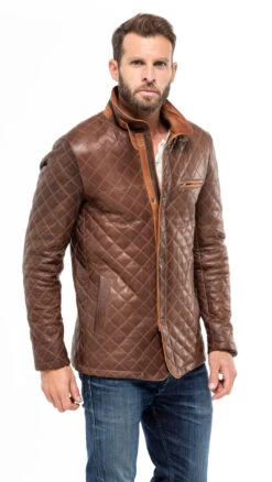 Veste Cuir Homme Marron "E 09" -Maroquinerie veste cuir homme style blazer e09 c469 mannequin 6 033363700 1510 05102018