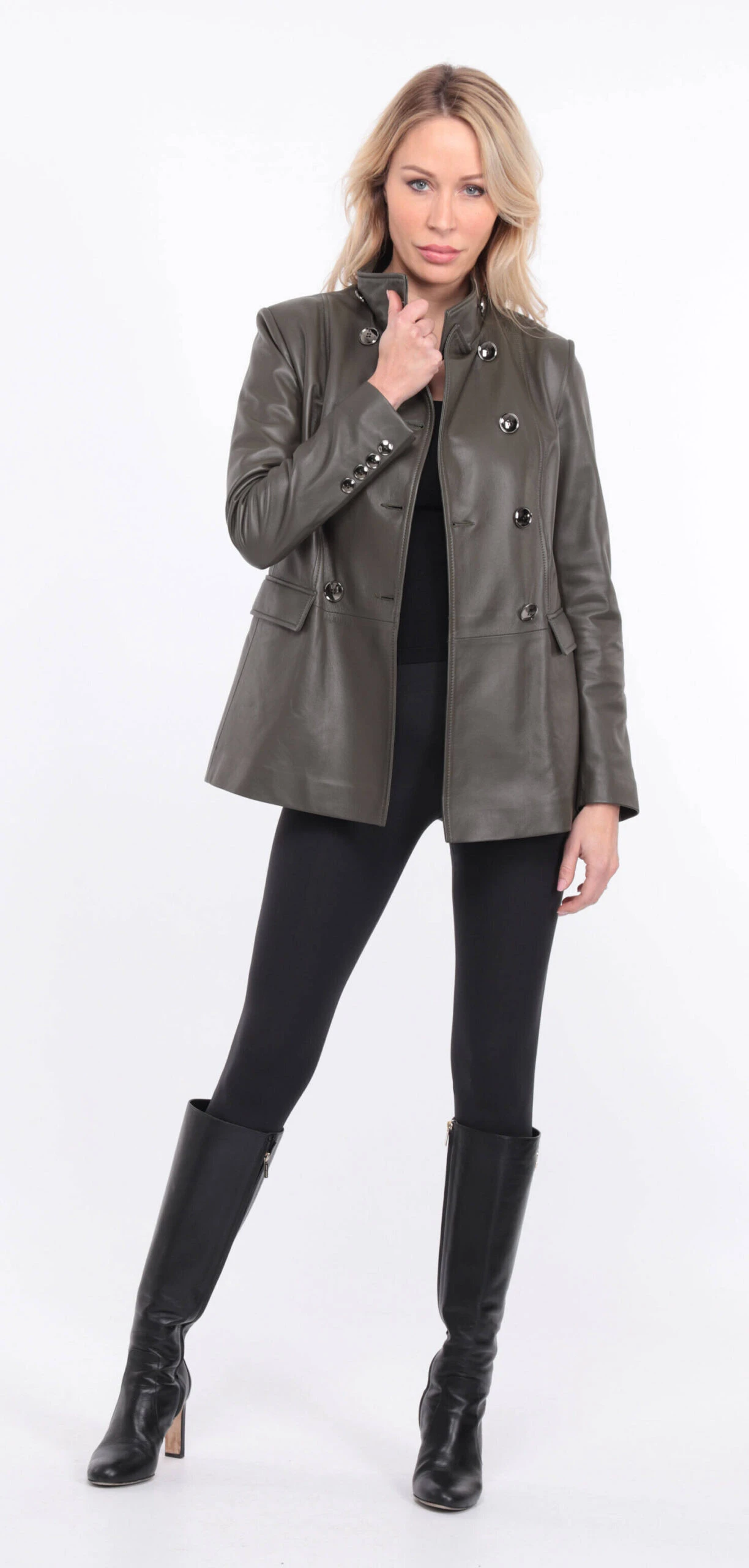 Veste Demi Longueur Femme Olive " MONIQUE " 13 Veste Demi Longueur Femme Olive " MONIQUE " – Image 13