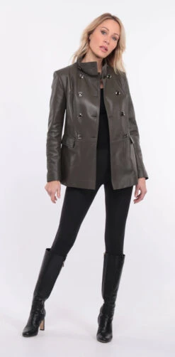 Veste Demi Longueur Femme Olive " MONIQUE "