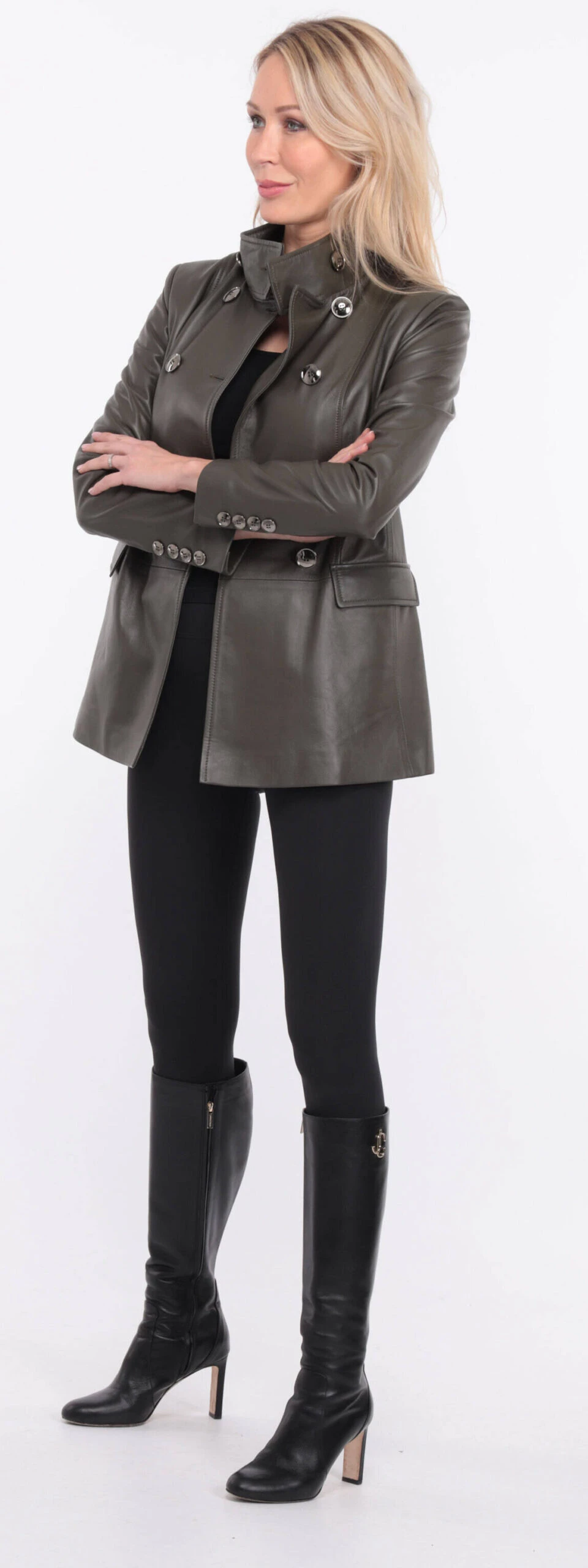 Veste Demi Longueur Femme Olive " MONIQUE " 14 Veste Demi Longueur Femme Olive " MONIQUE " – Image 14