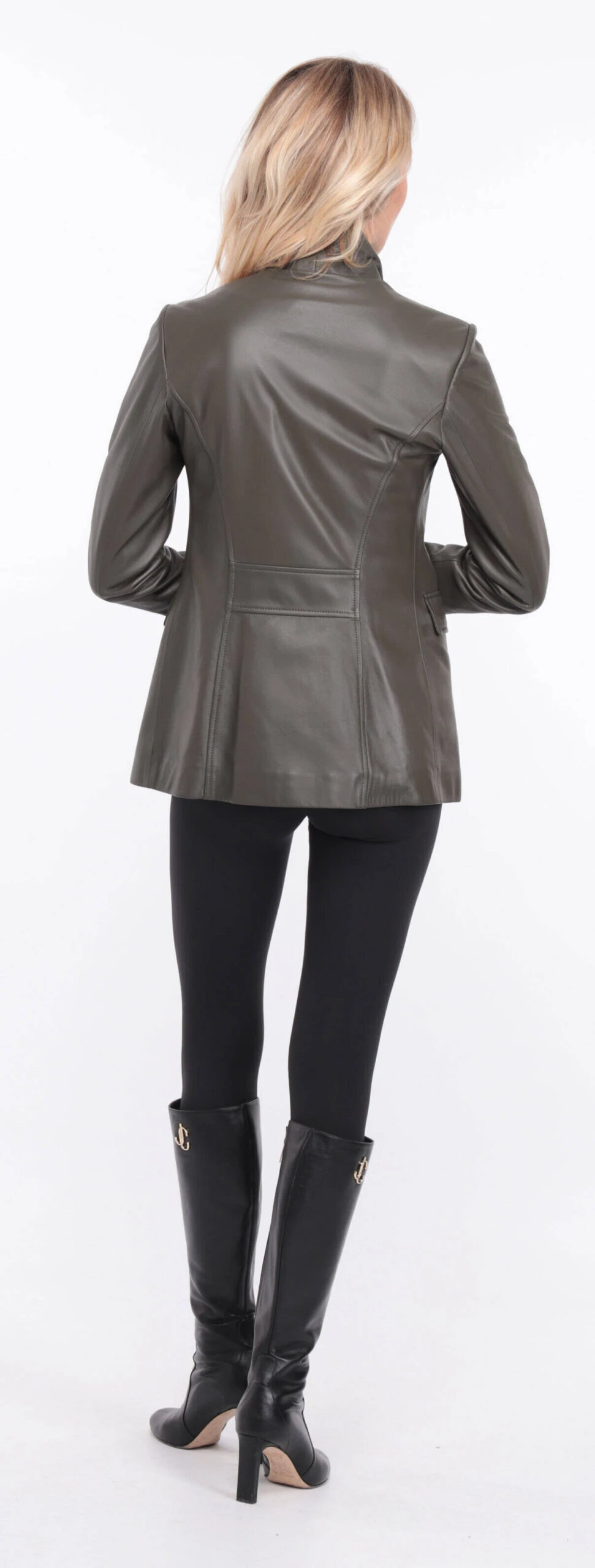Veste Demi Longueur Femme Olive " MONIQUE " 5 Veste Demi Longueur Femme Olive " MONIQUE " – Image 5