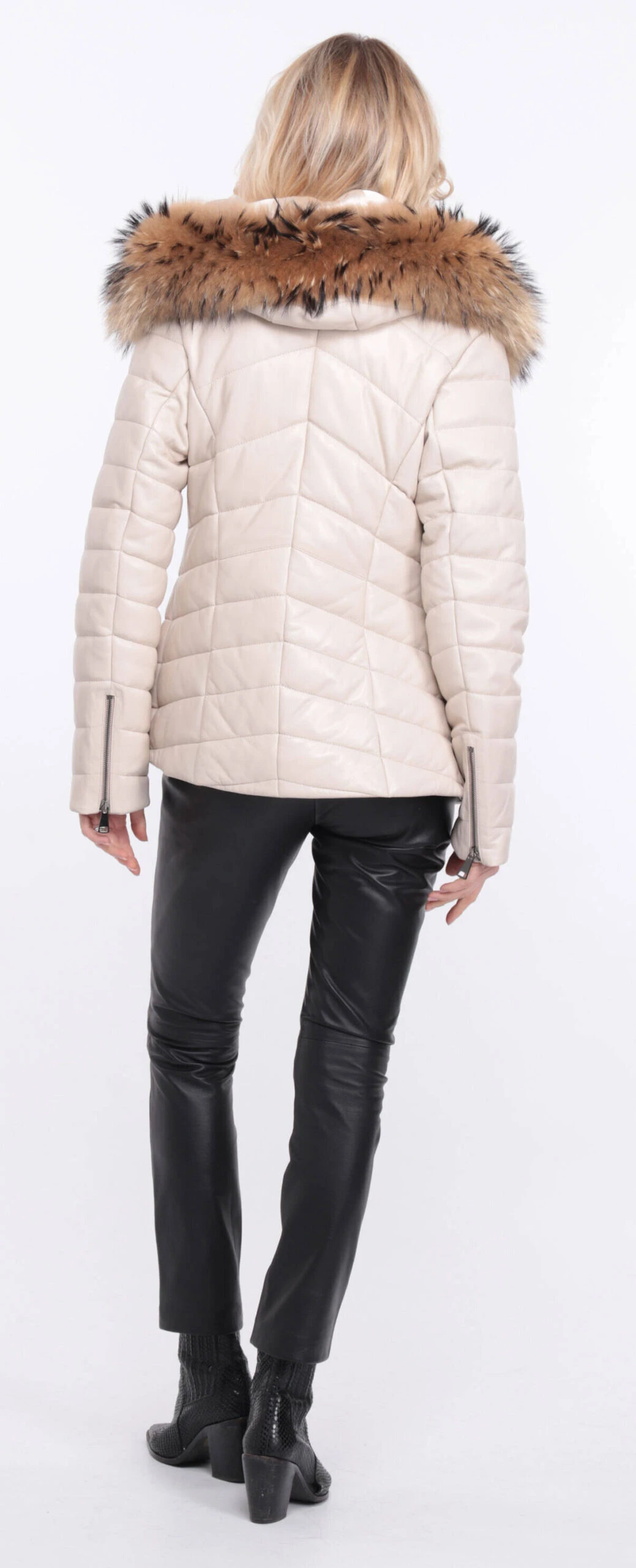 Veste Cuir Femme écru " PRESTE " 7 Veste Cuir Femme écru " PRESTE " – Image 7