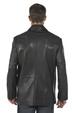 Veste Cuir Homme Noir Agneau Style Blazer Classique " JULIEN " -Maroquinerie veste julien dos 087717400 1312 16052014