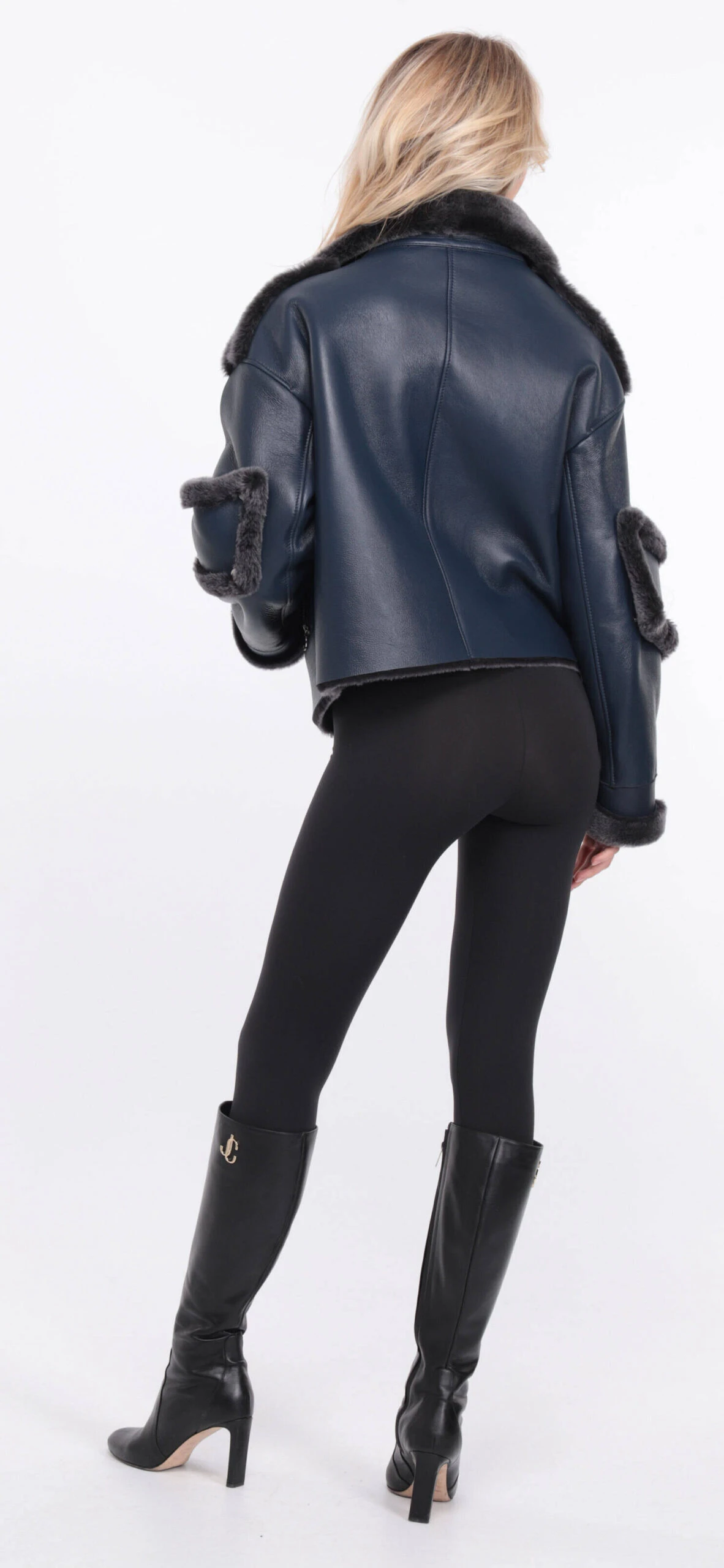 Blouson Mouton Bleu Femme " CLAUDIE " 12 Blouson Mouton Bleu Femme " CLAUDIE " – Image 12