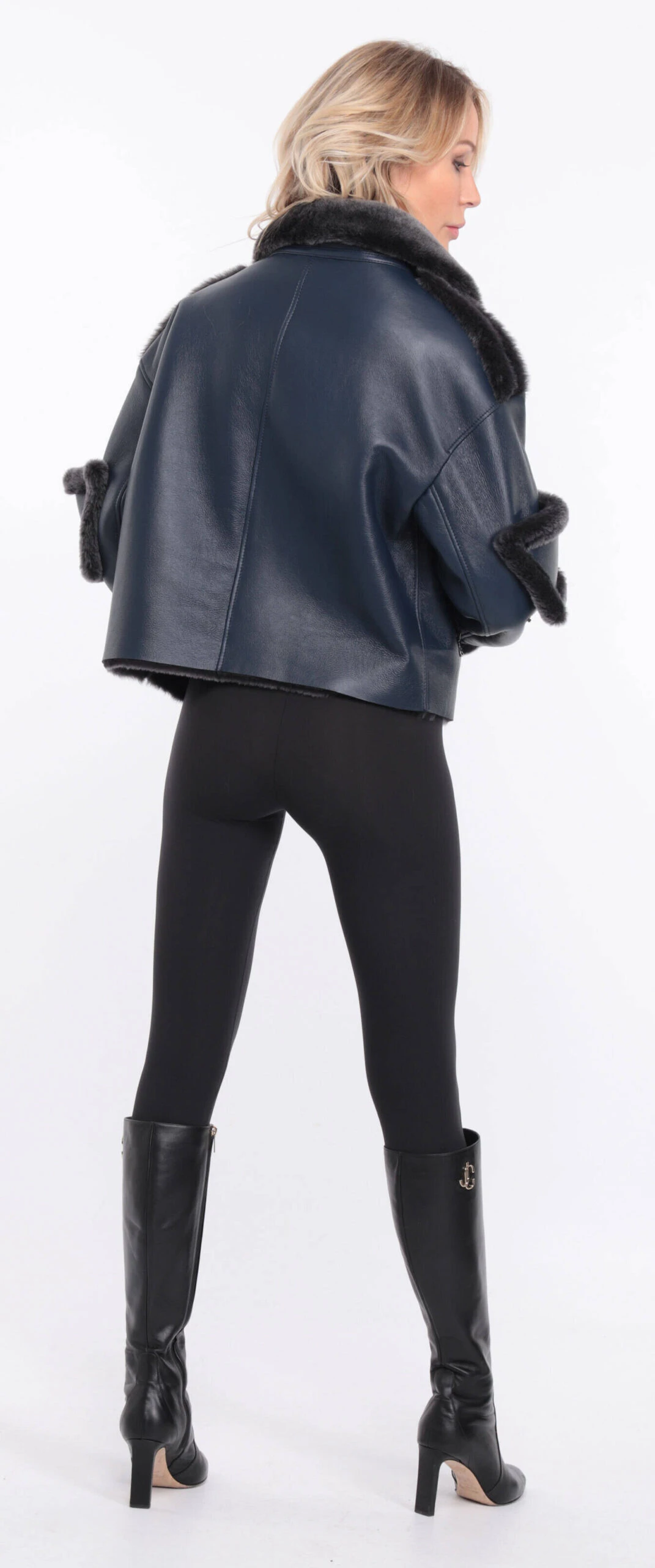 Blouson Mouton Bleu Femme " CLAUDIE " 15 Blouson Mouton Bleu Femme " CLAUDIE " – Image 15