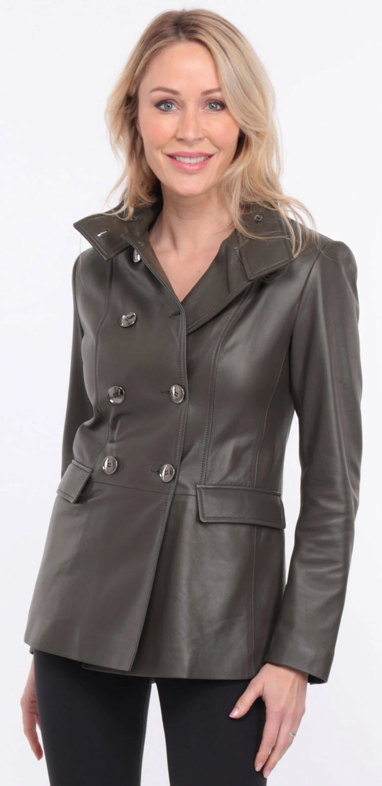 Veste Demi Longueur Femme Olive " MONIQUE " 19 Veste Demi Longueur Femme Olive " MONIQUE " – Image 19