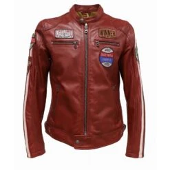Blouson Cuir Femme Rouge " 103546 "