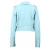 Blouson Cuir Femme Biker Turquoise Oakwood " 62326 "